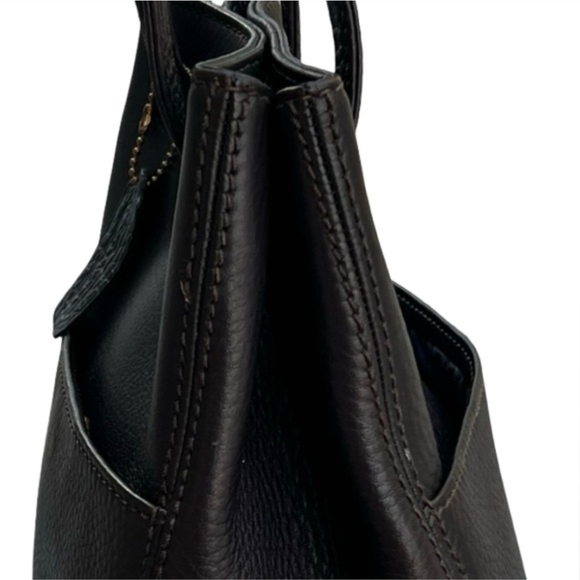 Coach 1997 Sonoma Italy Drawstring Natural Grain Chocolate Leather Shoulder Bag - Picture 12 of 16